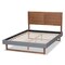 Baxton Studio Gabriela Grey Upholstered and Ash Walnut Wood Full Size Platform Bed 164-9413-9425 - alternate 5